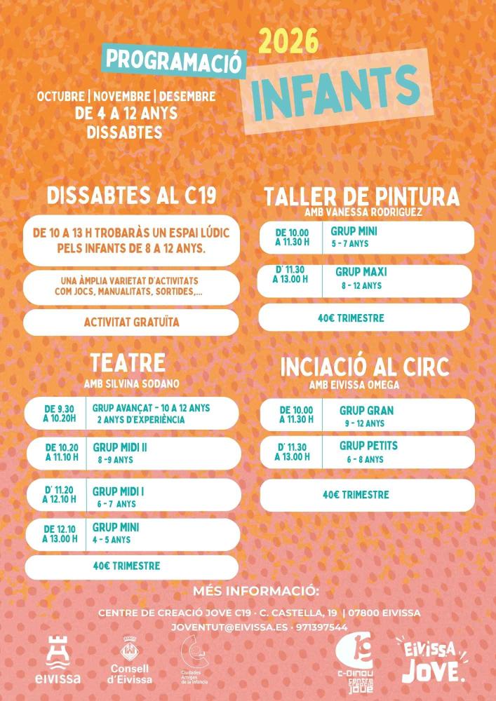 Imagen Activitats per a INFANTS de 4 a 12 anys. Dissabtes de matí al C19.
