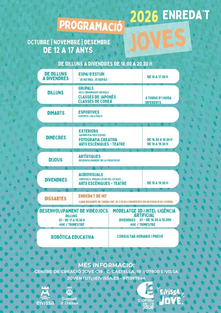 Imagen Activitats per a JOVES entre 12 i 17 anys.